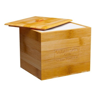 Clean-Skin-Club-Clean-Towels-XL-Original-+-Bamboo-Container-Cover-50ct-Bathroom-Accessory-Sets