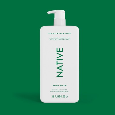 Native Body Wash for Men & Women - Eucalyptus & Mint Sulfate Free 36 fl oz