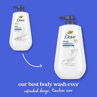 Dove Deep Moisture Body Wash Nourishes the Driest Skin 24hr Lotion-Soft Skin 30.6 fl oz - New