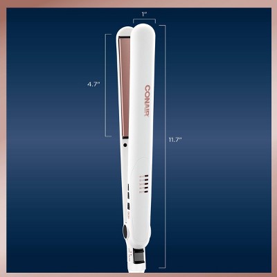 Conair Double Ceramic 1" Flat Iron Hair Straightener White