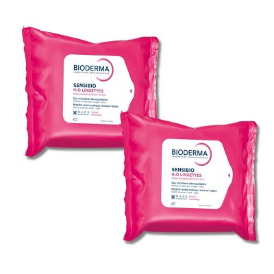 Bioderma Sensibio H2O Facial Cleansing Wipes 25ct 2-Pack