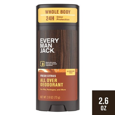 Every Man Jack All Over Solid Deodorant Fresh Citrus 2.6oz