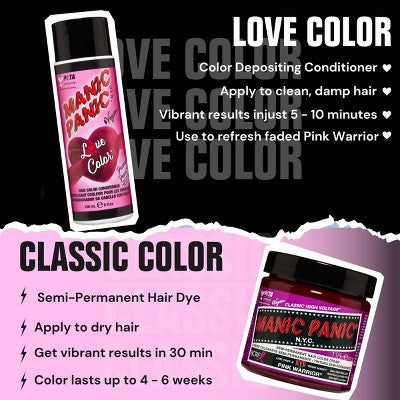 Manic Panic Love Colors Fuchsia Fever Temporary Hair Color Pink 8 fl oz