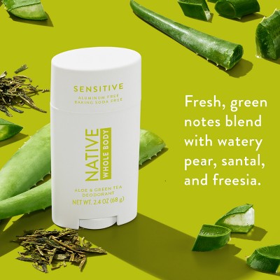 Native Sensitive Solid Deodorant for Women & Men Aloe & Green Tea
