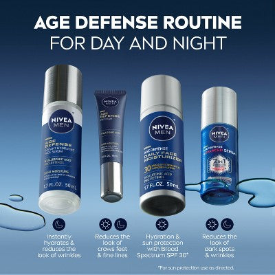 NIVEA Men Age Defense Advanced Face Serum 1.0 fl oz Imperfect Box