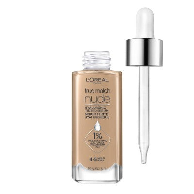 L'Oreal-Paris-True-Match-Hyaluronic-Tinted-Serum-Makeup-Skincare-Hybrid-4-5-Medium-1-fl-oz-Imperfect-Container-Foundations-&-Concealers