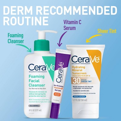 CeraVe Hydrating Mineral Tinted Face Sunscreen Lotion - SPF 30 - Medium - 1.7 fl oz