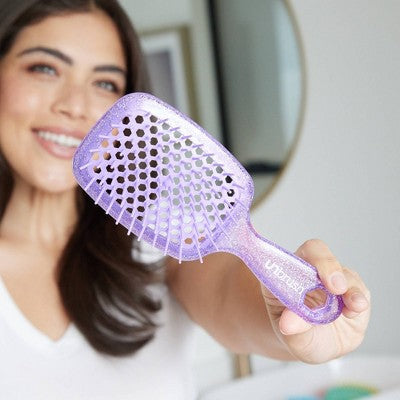 UNbrush Detangler Hair Brush Glitter Amethyst Imperfect Box