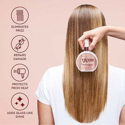 Glaze MirrorGlaze 4-in-1 Super Sleek Anti-Frizz Shine Spray with Heat Protector 6.4 fl oz - New
