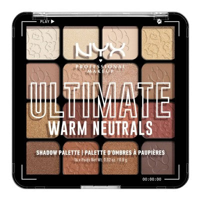NYX Ultimate Eyeshadow Palette Warm Neutrals 16 Vegan Shades