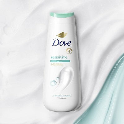 Dove Sensitive Skin Body Wash Gentle Hypoallergenic Formula 24hr Lotion-Soft Skin - 20 fl oz