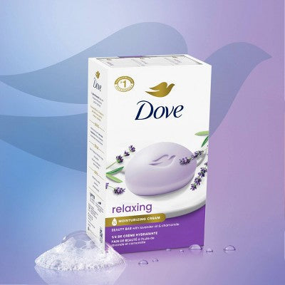 Dove Beauty Relaxing Bar Soaps Lavender Oil & Chamomile 30oz 8-Pack