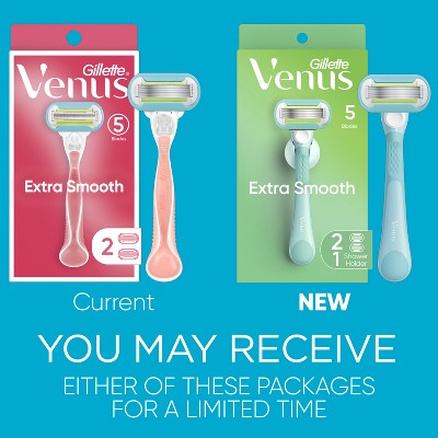 Venus Extra Smooth Pink Women's Razor + 2 Razor Blade Refills
