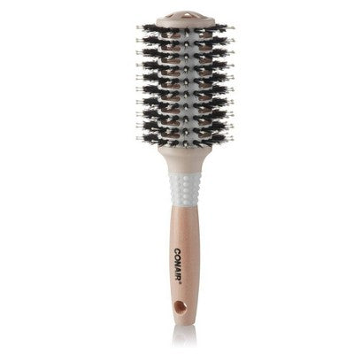 Conair Ceramic Wood Vented Boar Bristle Round Hair Brush Large Barrel