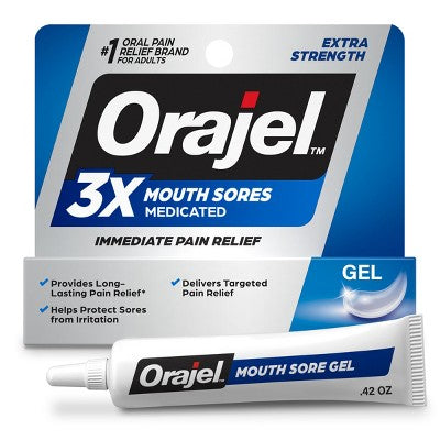 Orajel-3x-Medicated-Mouth-Sores-Gel-0.42oz-New-Dental-Gels
