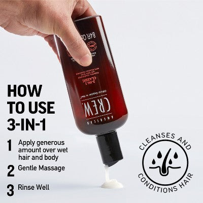 American Crew 3-in-1 Shampoo, Conditioner and Body Wash 15.2 fl oz