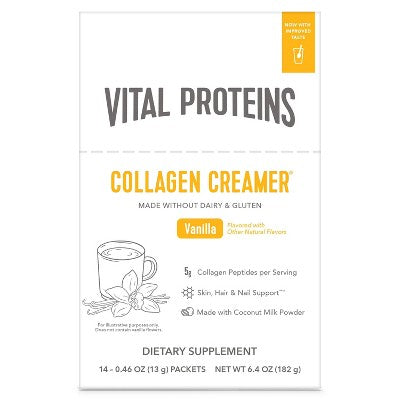 Vital Proteins Collagen Creamer Vanilla Stick Pack Box 0.46oz