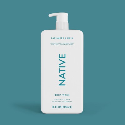 Native Body Wash Cashmere & Rain Sulfate Free with Pump 36 fl oz