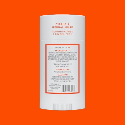 Native Solid Deodorant for Men & Women Citrus & Herbal Musk 2.65oz
