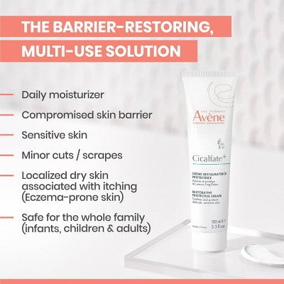 Avene Cicalfate+ Restorative Protective Skin Barrier Face Cream for Sensitive Skin 3.3fl oz - Imperfect Box
