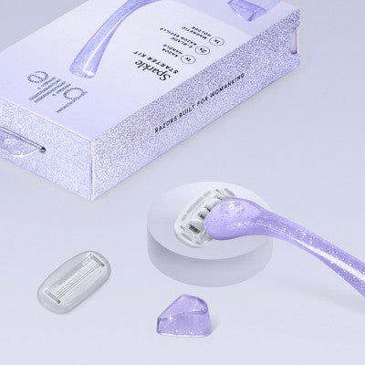 Billie Women's Sparkle Razor Kit with 1 Handle, Magnetic Holder & 2 Blade Refills