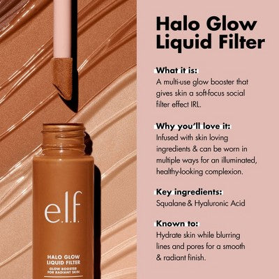 e.l.f. Halo Glow Liquid Filter Highlighter 3.5 Medium 1.06 fl oz