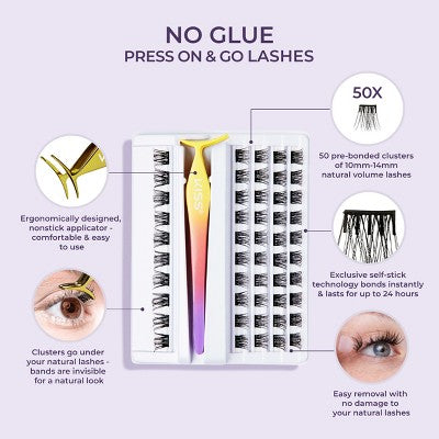 KISS Products imPRESS Press-On Self Adhesive Eyelashes Natural & Wispy 50ct - New