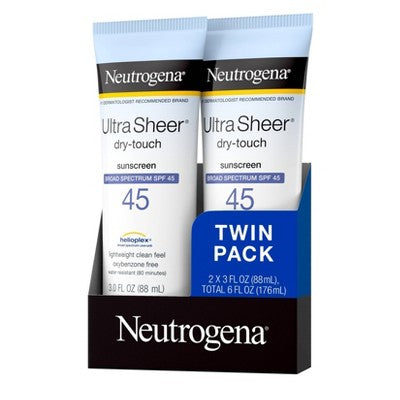 Neutrogena Ultra Sheer Dry-Touch Sunscreen Broad Spectrum SPF 45 6 fl oz 2 Count