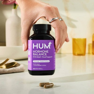 HUM Nutrition Hormone Balance Vegan Capsules 60ct for PMS Relief and Mood Support