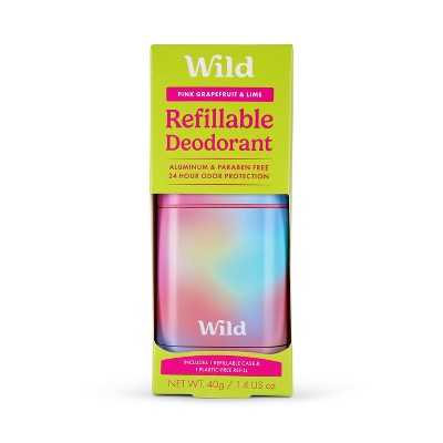 Wild Cosmetics Cream Deodorant Refill Grapefruit & Lime with Ombre Case 5.29oz
