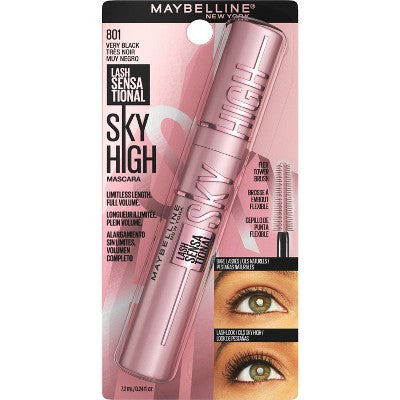 Maybelline Lash Sensational Sky High Lengthening Mascara 801 Washable Very Black 0.24 fl - Imperfect Boxoz