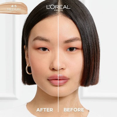 L'Oreal Paris True Match Hyaluronic Tinted Serum Makeup Skincare Hybrid 4-5 Medium 1 fl oz - Imperfect Container