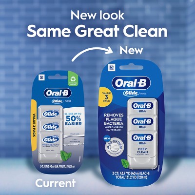 Oral-B Glide Pro-Health Deep Clean Dental Floss Cool Mint 3-Pack Imperfect Box