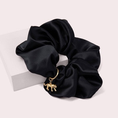 The Hair Edit Charming Ruched Ribbon Satin Scrunchie - New