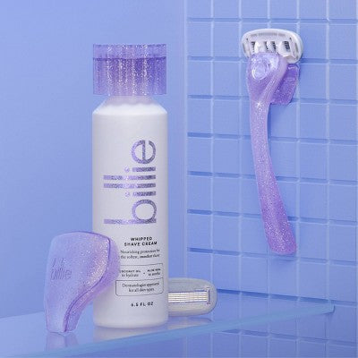 Billie Women's Sparkle Razor Kit with 1 Handle, Magnetic Holder & 2 Blade Refills