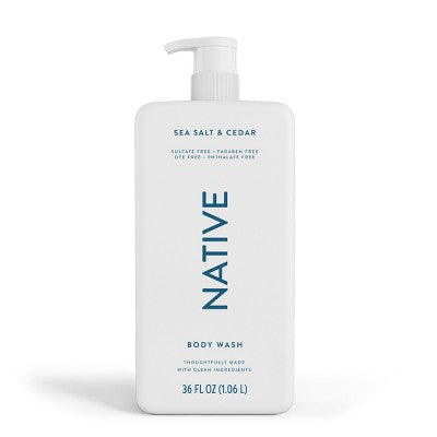 Native Body Wash Sea Salt & Cedar with Pump 36 fl oz
