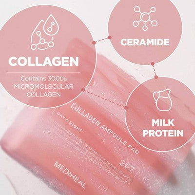 MEDIHEAL Collagen Ampoule Toner Pads 100ct - Imperfect Box