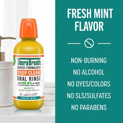TheraBreath Deep Clean Mouthwash Fresh Mint 16 fl oz
