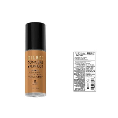 Milani Conceal + Perfect 2-in-1 Foundation + Concealer Amber 11 1 fl oz - Imperfect Container