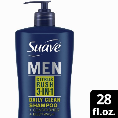 Suave Men Professionals 3 in 1 Shampoo + Conditioner + Body Wash, Citrus Rush 28 fl oz