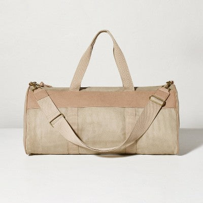 Canvas Travel Duffel Bag Khaki - Hearth & Hand with
