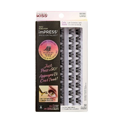 KISS-Products-imPRESS-Press-On-Self-Adhesive-Eyelashes-Refill-Curly-30ct-New-False-Eyelashes