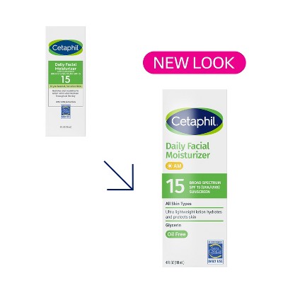 Cetaphil Daily Face Moisturizer Sunscreen Lotion SPF 15 Fragrance Free 4 fl oz