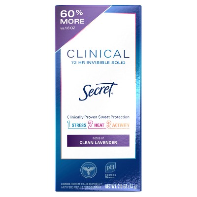 Secret Clinical Invisible Solid Antiperspirant & Deodorant Clean Lavender 2.6oz