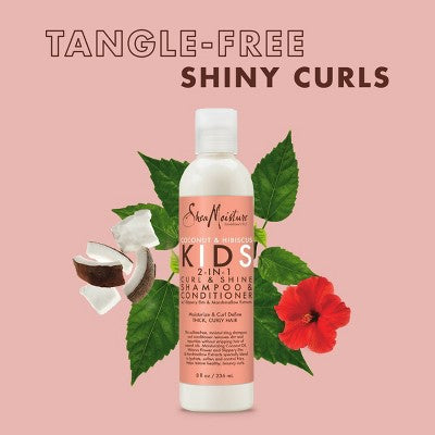 SheaMoisture Coconut and Hibiscus Kids 2-in-1 Shampoo & Conditioner For Thick Curly Hair 8 fl oz