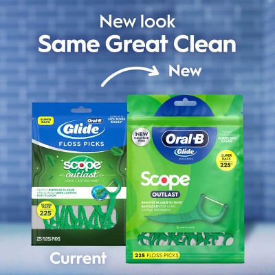 Oral-B Glide with Scope Outlast Dental Floss Picks Mint 225ct
