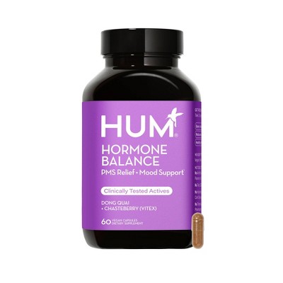 HUM Nutrition Hormone Balance Vegan Capsules 60ct for PMS Relief and Mood Support