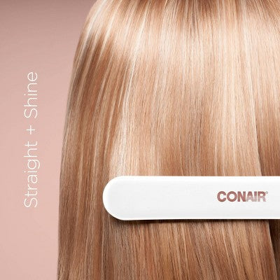 Conair Double Ceramic 1" Flat Iron Hair Straightener White