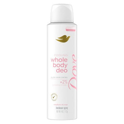 Dove Whole Body Deodorant Spray Raspberry & Rose Aluminum-Free 4oz