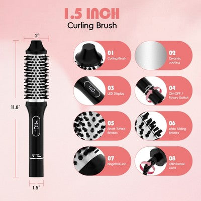NICEBAY Heated Thermal Brush Electric Curling Brush & Round Brush Styler